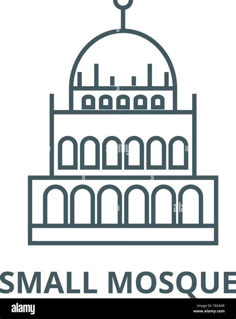 Small Mosque Vector Line Icon Linear Concept Outline Sign Symbol