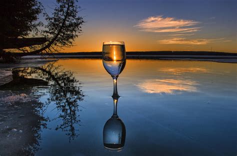 Wine Glass On Water Sunset Photograph By Ron Wiltse Pixels