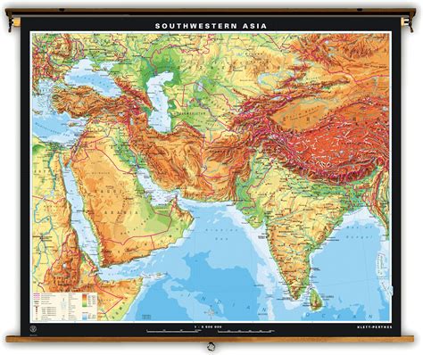 Physical Map Of South Western Asia Map Geography Map Vintage World Maps