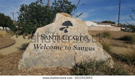 City Santa Clarita Welcome Saugus Monument Stock Photo Edit Now