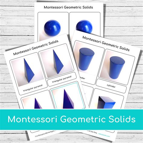 Montessori Geometric Solids Part Cards Pdf Montessori Etsy