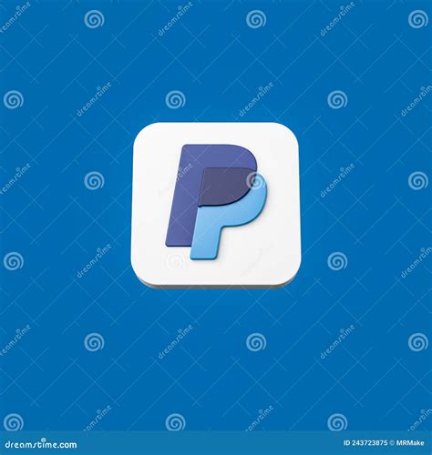 Paypal Logo Icon On Flat Blue Background Editorial Image Illustration