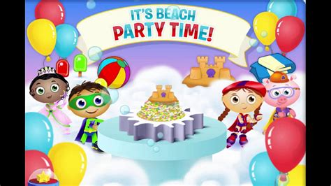 Super Why Cake Maker Beach Party Cartoon Animation Pbs Kids Game Play