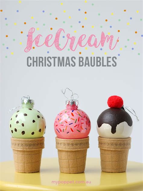 Diy Ice Cream Cone Christmas Bauble Ornaments My Poppet