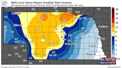 Snowfall Totals Highest In Northern Nebraska