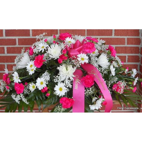 Hot Pink And White Casket Spray Only Owings Maryland Florist Floral