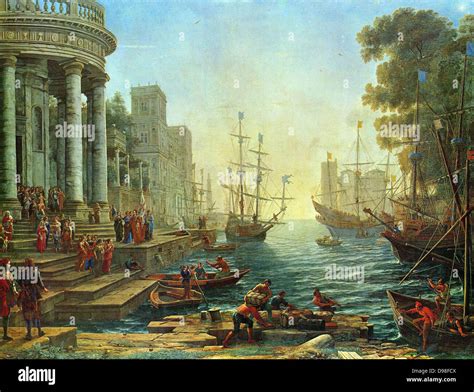 Claude Lorrain Seaport With The Embarkation Of Saint Ursula Painted