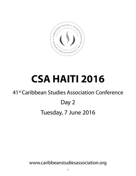 Csa Haiti 2016 Caribbean Studies Association