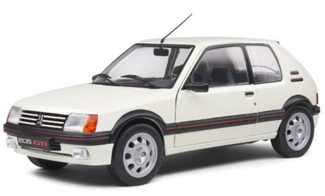 Diecast Model Cars Peugeot 205 118 Solido Gti 19 White 1988