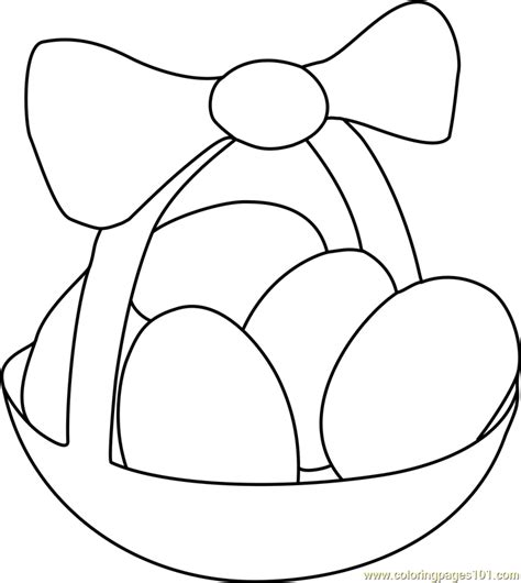 Easter Eggs Basket Coloring Page For Kids Free Easter