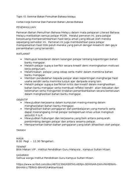 Artikel ini membahas lengkap kertas kerja audit dari pengarsipan kepemilikan & kerahasiaan susunan metode indeks jenis syarat isi tujuan pengertian. Contoh Kertas Kerja Seminar Bahasa Melayu
