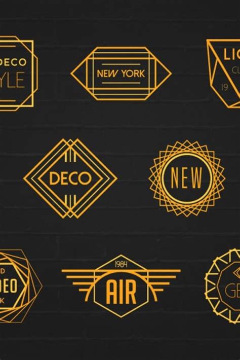 Art Deco Badges Logos Badge Logo Premade Logo Deco