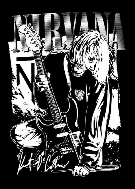 Kurtcobain Black White Posters And Prints By Rockystr Printler