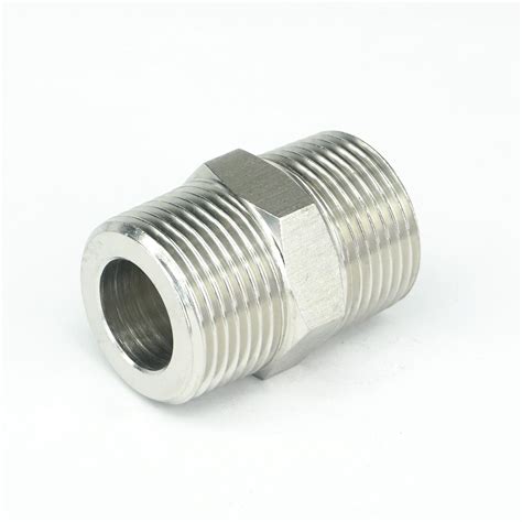 304 Stainless Steel Pipe Fitting Connector Adapter 1 Bsp Male To 1 Bsp Male Threaded Max
