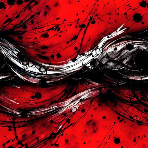 Red Black And White Abstract Art Circle Graphic · Creative Fabrica