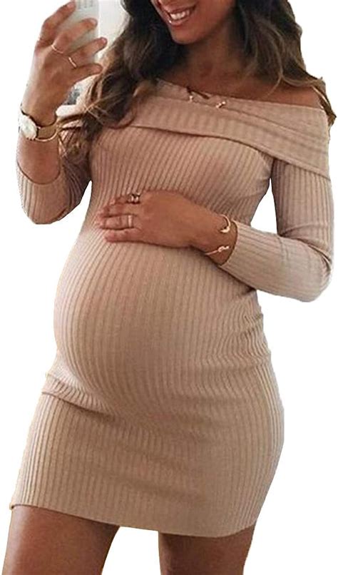 Buy Cosyou Womens Fall Winter Casual Maternity Dress Long Sleeve Off