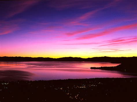 Sunset Over Lake Tahoe California Tahoe Sunrise Sunset Beautiful