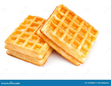 Two Soft Waffles Stock Photo Image Of Biscuit Pair 14296842