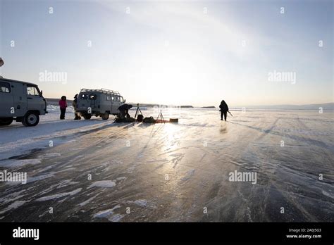 People Over Baikal Lake Preparing To Photograph Stock Photo Alamy