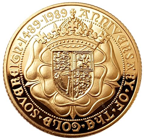 1989 Proof 500th Anniversary Sovereign By Bernard Sindall Allgold Coins
