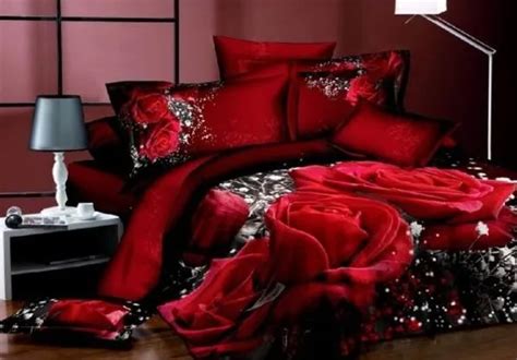 Red Rose Comforter Sets D Bedding Duvet Cover Cotton Sheets Bed In A Bag Bedspread Quilt