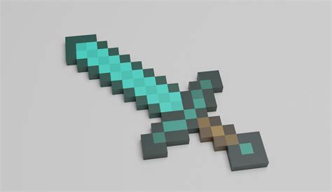 Minecraft Sword 3d Asset Cgtrader