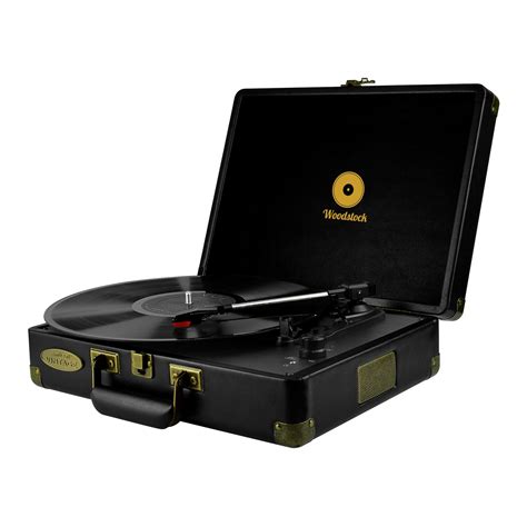 Mb Tr89blk Woodstock Retro Turntable Player Black