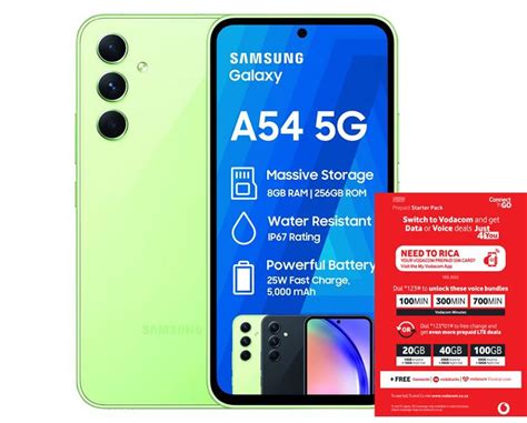 Samsung Galaxy A54 5g 256gb Dual Sim Light Green Vodacom Sim Card