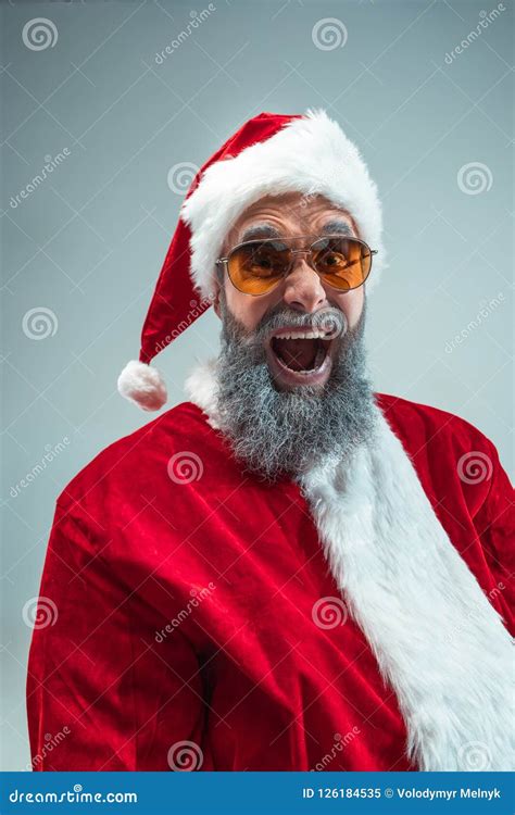 Funny Guy In Christmas Hat New Year Holiday Christmas X Mas Winter