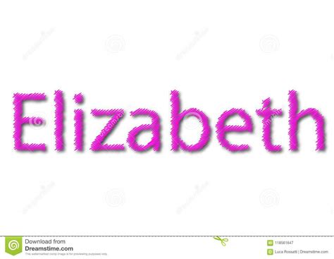 Illustration Name Elizabeth Lokalisiert In Einem Weißen Hintergrund