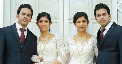 Two Sets Of Identical Twins Marry In India With Twin Priests And Twin Flower Girls