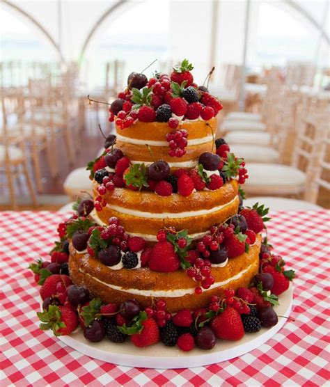 summer fruits naked wedding cake decorated cake by cakesdecor