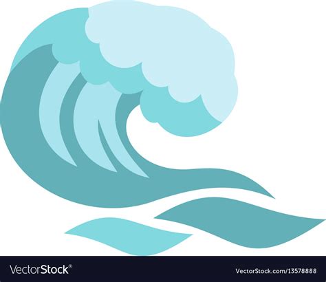 Big Wave Icon Cartoon Style Royalty Free Vector Image
