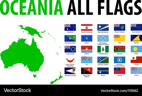 Oceania All Flags Royalty Free Vector Image Vectorstock