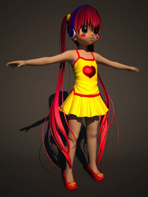 3d Model Anime Girl Turbosquid 1219768