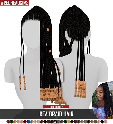 Rea Braid Hair 4k Followers Ts Redheadsims Cc Sims 4 Black