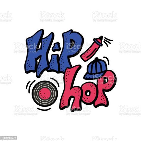 Hip Hop Lettering With Graphic Elements Of The Hip Hop Culture Stock
