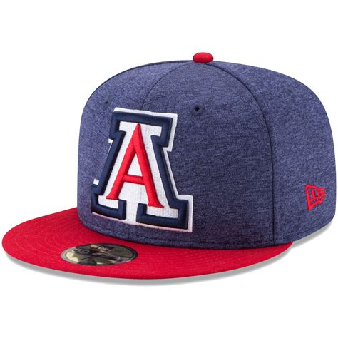New Era Arizona Wildcats Navy Heathered Huge Logo Fitted Hat