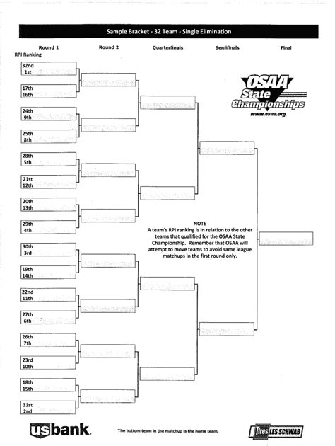 Printable 16 Team Single Elimination Bracket In Pdf Free Printable 6