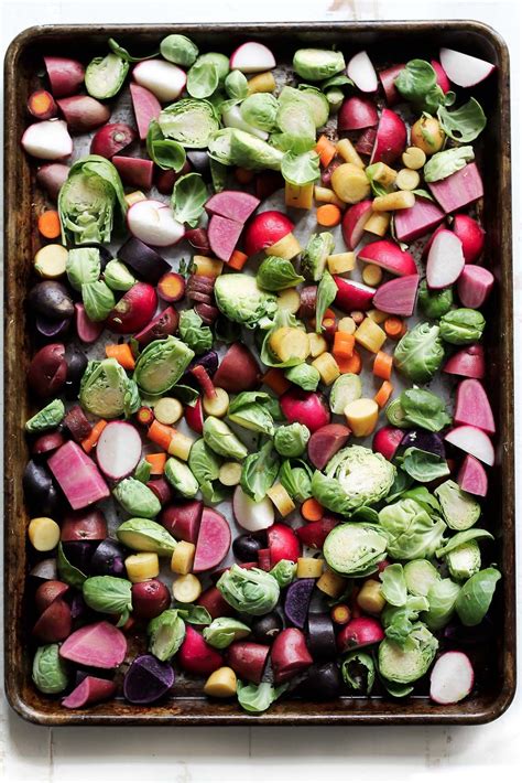 Rainbow Veggies Roasted To Perfection With Garlic Olive Oil And