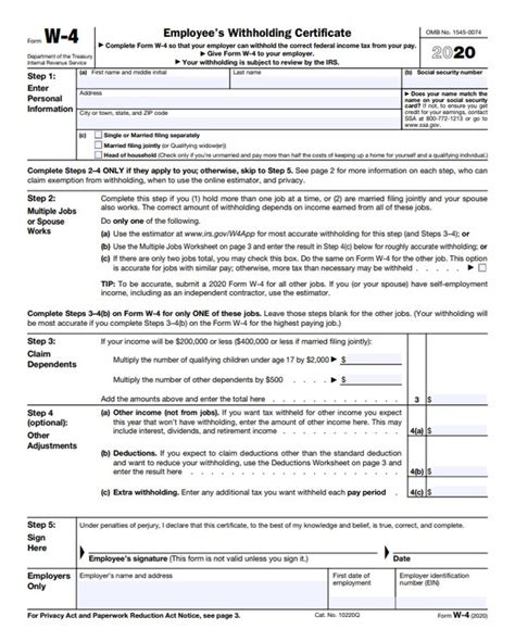 Irs Publication 15 T And Tax Estimator For New 2020 W 4 Form