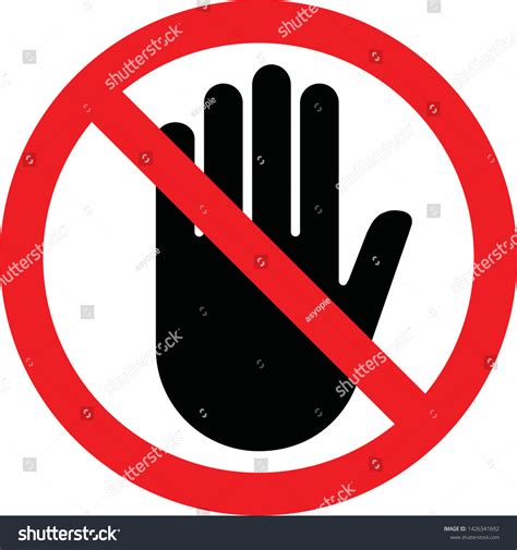 Stop Hand Forbidden Sign Symbol Stock Vector Royalty Free 1426341692