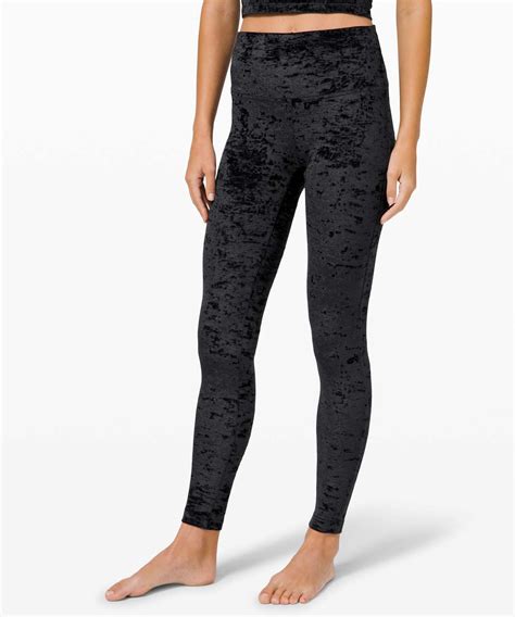 Lululemon Wunder Lounge High Rise Tight 28 Crushed Velvet Black