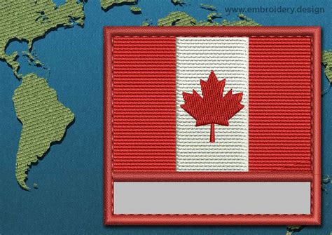 Design embroidery Flag of Canada with Blank Box and Colour Trim by ...