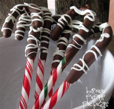 Brown Paper Packages Chocolate Dipped Candy Canes