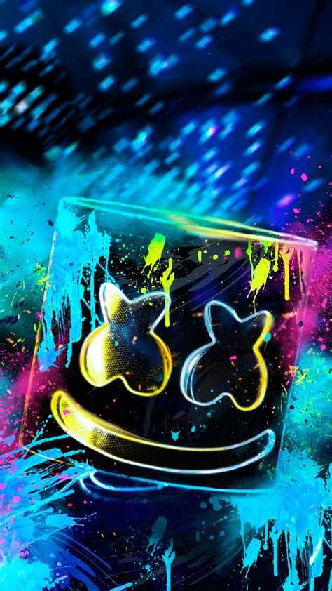 Neon Marshmello In 1080x1920 Resolution Neon Wallpaper Game