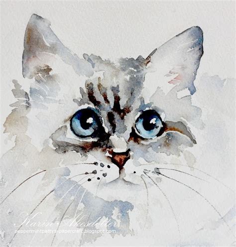 Peppermint Pattys Papercraft Monday Watercolors Cat Watercolor Cat