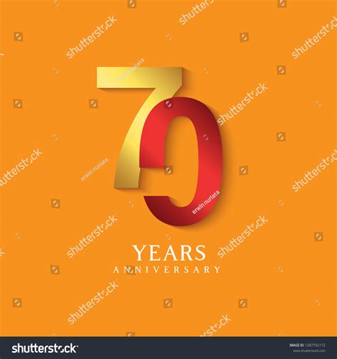 70 Year Anniversary Vector Template Design Royalty Free Stock Vector