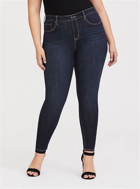 Sky High Skinny Jean Premium Stretch Dark Wash Plus Size Skinny Jeans High Skinny Jeans