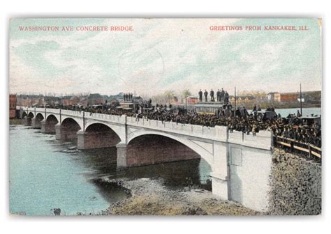 Kankakee Illinois Washington Avenue Concrete Bridge Vintage And Antique